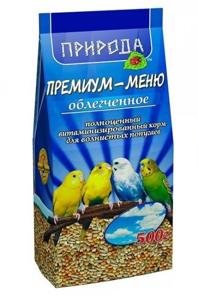 купить Корм Премиум-меню облегченный для волнистых попугаев Природа