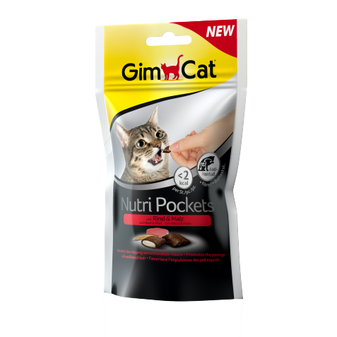 купить Деликатесы GimCat Nutri Pockets с говядиной и солодом