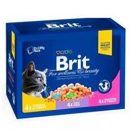 Корм для кошек Brit Premium Cat pouch семейная тарелка ассорти 3 вкуса