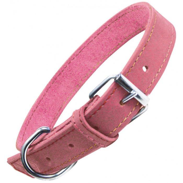 купить Ошейник для собак из нубука с металической застежкой Gloria Pets Collar Oasis 40*1,5 см розовый