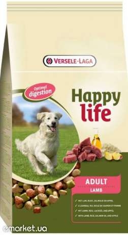 купить Сухой премиум корм для собак Happy Life Взрослый с ягненком
