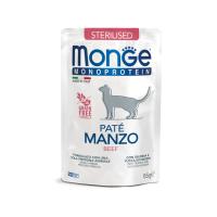 купить Мясной паштет для стерилизованных котов с говядиной Monge Cat Monoprotein Sterilised 85 гр купить Мясной паштет для стерилизованных котов с говядиной Monge Cat Monoprotein Sterilised 85 гр