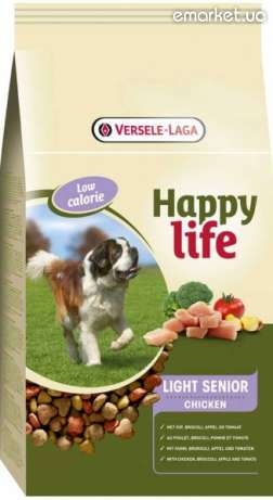 купить Сухой премиум корм для собак Happy Life Сеньор с курицей