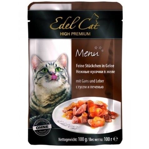 купить Влажный корм Edel Cat pouch гусь и печень в желе для кошек