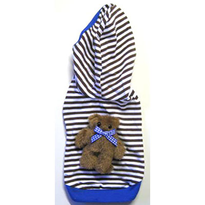 MonkeyDaze МЕДВЕЖЕНОК (Bear Hoodie white) кенгурушка в полоску