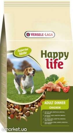 купить Сухой премиум корм для собак Happy Life Взрослый с курицей