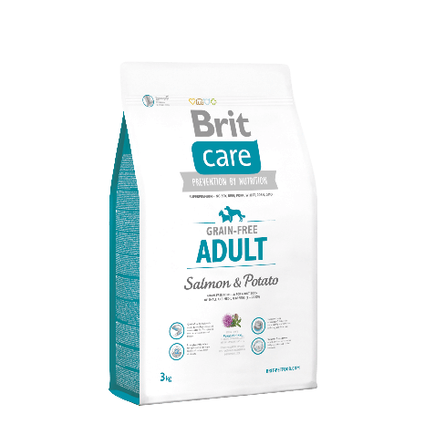купить Полнорационный корм Brit Care GF Adult Salmon & Potato для собак весом до 25 кг.