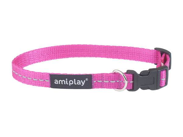 купить Oшейник регулируемый с блокировкой Ami Play Reflective М 25-40/1,5см розовый