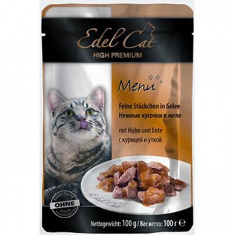 купить Влажный корм Edel Cat pouch курица и утка в желе для кошек