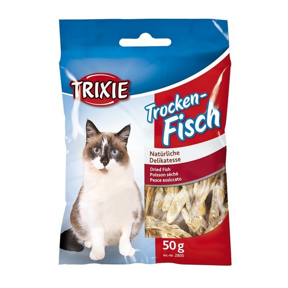 купить Лакомство-рыбка сушёная Trixie Trockenfisch для кошек