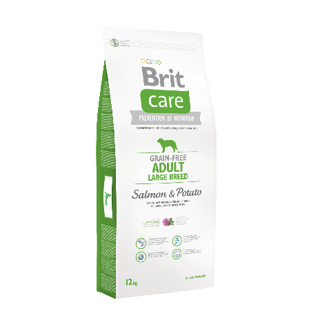 купить Корм Brit Care GF Adult Large Breed Salmon & Potato, для собак весом от 25 кг.