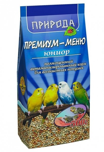 купить Корм Премиум-меню Юниор для волнистых попугаев Природа