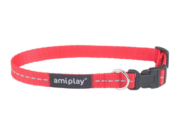 купить Oшейник регулируемый с блокировкой Ami Play Reflective М 25-40/1,5см красный
