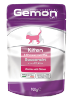 купить Мясные кусочки в желе Gemon Cat Wet для котят с курицей 100 гр купить Мясные кусочки в желе Gemon Cat Wet для котят с курицей 100 гр