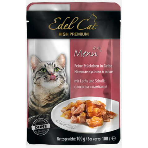 купить Влажный корм Edel Cat pouch лосось и камбала в желе для кошек