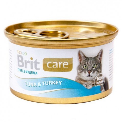 купить Консервы для кошек Brit Care тунец и индейка