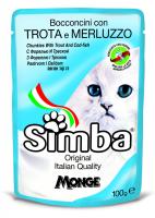 купить Мясные кусочки в соусе для кошек форель и треска Monge Simba Cat Wet (пауч) 100 гр купить Мясные кусочки в соусе для кошек форель и треска Monge Simba Cat Wet (пауч) 100 гр