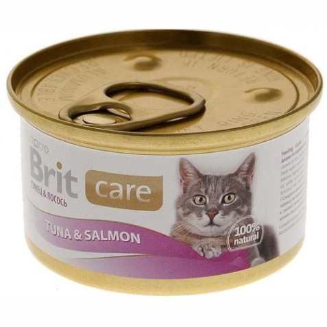 купить Консервы Brit Care для кошек тунец и лосось