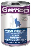 купить Влажный корм Gemon Dog Adult Medium кусочки с тунцом и лососем для собак средних пород 415 гр