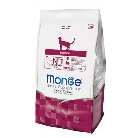 купить Сухой корм Monge Cat Indoor с курицей и рисом для кошек живущих в помещении 1,5 кг