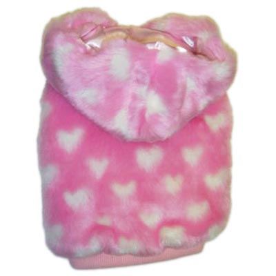 MonkeyDaze РОЗОВОЕ СЕРДЦЕ (Pink Heart Faux Fur) шубка с капюшоном