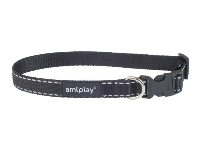 купить Oшейник регулируемый с блокировкой Ami Play Reflective XL 45-70/2.5см черный