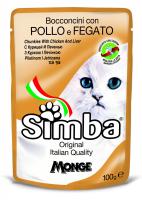 купить Мясные кусочки в соусе для кошек курица и ливер Monge Simba Cat Wet (пауч) 100 гр купить Мясные кусочки в соусе для кошек курица и ливер Monge Simba Cat Wet (пауч) 100 гр