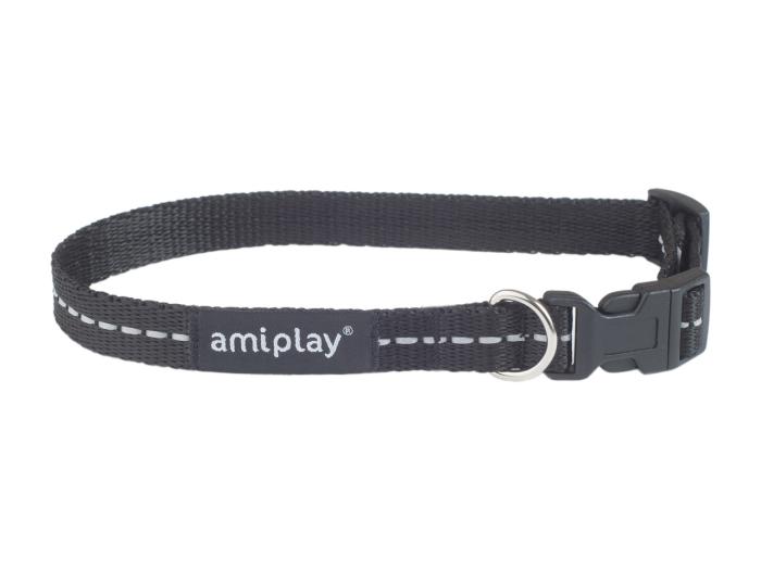 купить Oшейник регулируемый с блокировкой Ami Play Reflective М 25-40/1,5см черный