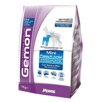 купить Сухой корм Gemon Dog Mini Puppy&Junior тунец с рисом для щенков мини пород 1 кг