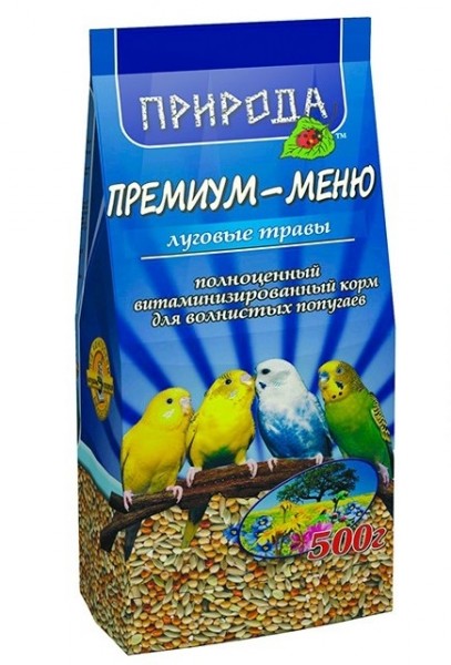 купить Корм Премиум-меню Луговые травы для волнистых попугаев Природа