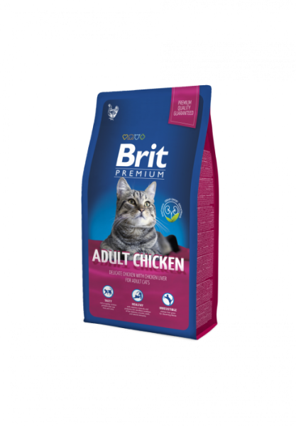 Сухой корм Brit Premium Adult с курицей для взрослых кошек