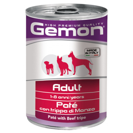 фото Влажный корм Gemon Dog Adult паштет с говяжим рубцом для собак всех пород 400 гр