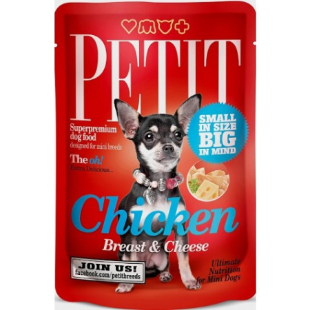 фото Влажный корм Brit Petit Pouch куриная грудка и сыр для собак