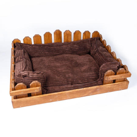 фото Лежак S.GR.PETS древесный + подушка