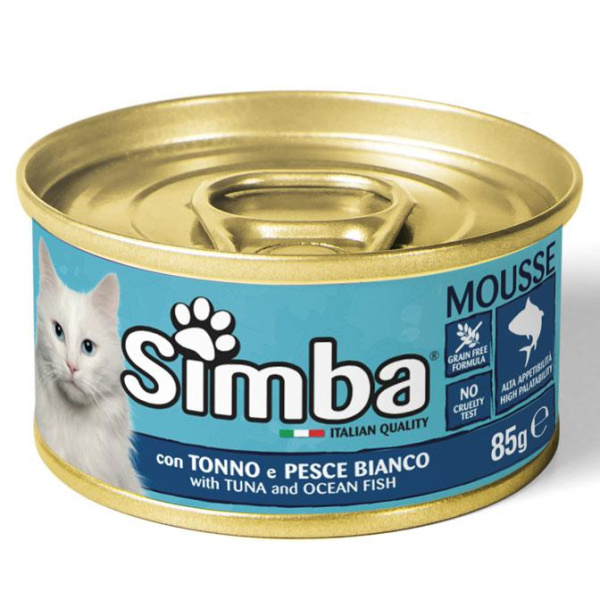Мус для взрослых кошек тунец и океаническая рыба Monge Simba Cat Wet Mousse 85 гр