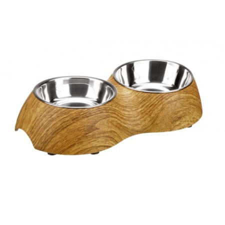 фото Миска двойная Hunter Woody орех фото Миска двойная Hunter Woody орех