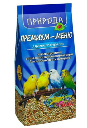 фото Корм Премиум-меню Луговые травы для волнистых попугаев Природа