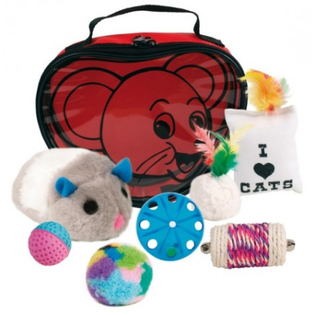 фото Сумка с игрушками для кошки Trixie, 7 предметов.