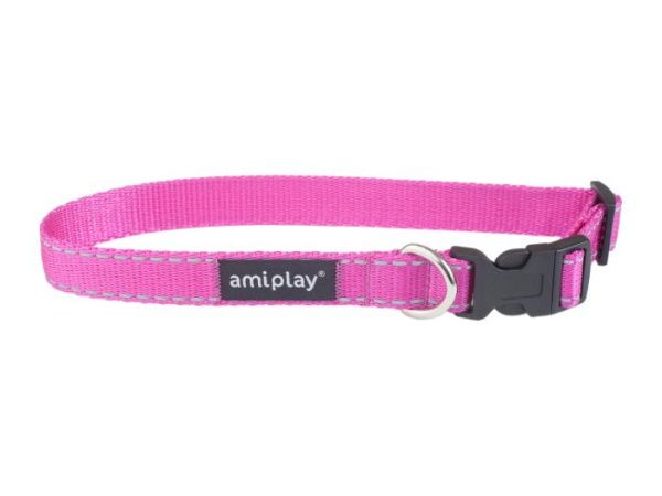 купить Oшейник регулируемый с блокировкой Ami Play Reflective XL 45-70/2.5см розовый