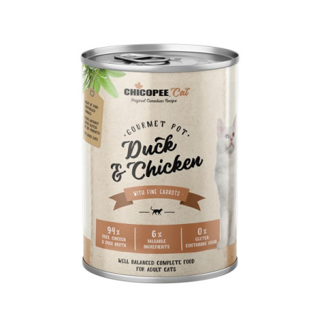 фото Консерва для кошек с курицей и уткой Chicopee Cat Adult Gourmet pot Duck & Chicken 400 гр