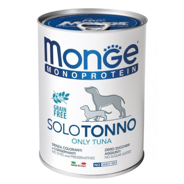 купить Паштет с тунцом для собак всех пород Monge Dog Solo 400 гр