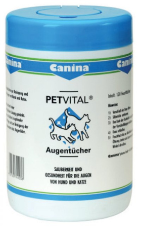 фото Влажные салфетки для глаз  Petvital Augentuher 120шт