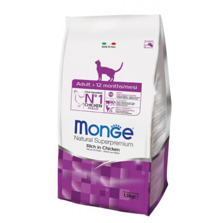 фото Сухой корм Monge Cat Adult с курицей и рисом для взрослых кошек 10 кг