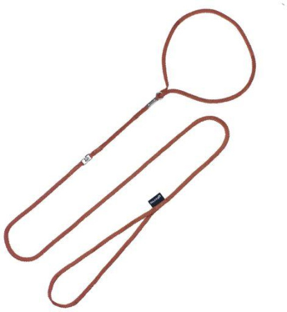 фото Выставочный неолоновый поводок ринговка Gloria 8мм*120 см коричневый