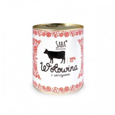 фото Консерва для собак Saba 98% говядины с овощами 850 гр