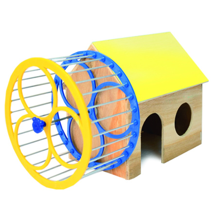 фото Домик для хомяка с колесом