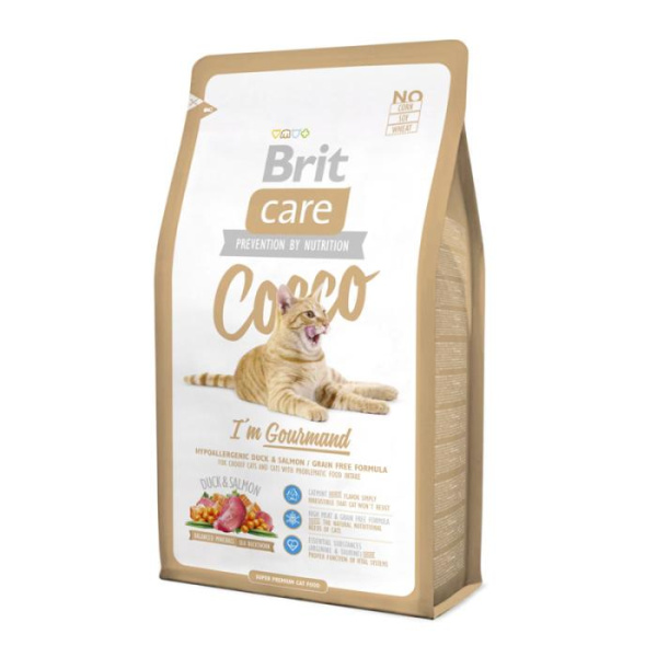 купить Сухой корм Brit Care Cat Cocco утка и лосось для кошек с чувствительным пищеварением