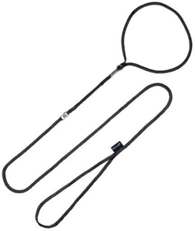 фото Выставочный неолоновый поводок ринговка Gloria 4мм*140 см черный