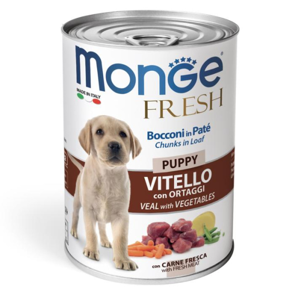 Консерва для щенков с телятиной и овощами Monge Dog Fresh Puppy 400 гр