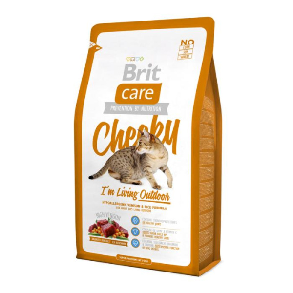 купить Сухой корм Brit Care Cat Cheeky с олениной и рисом для кошек, живущих на улице